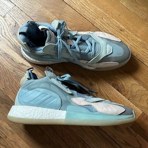 Mens Adidas Zone Boost Pusha T King Push Baby Blue Sneakers